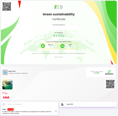 RED Platform Sustainability Certificate