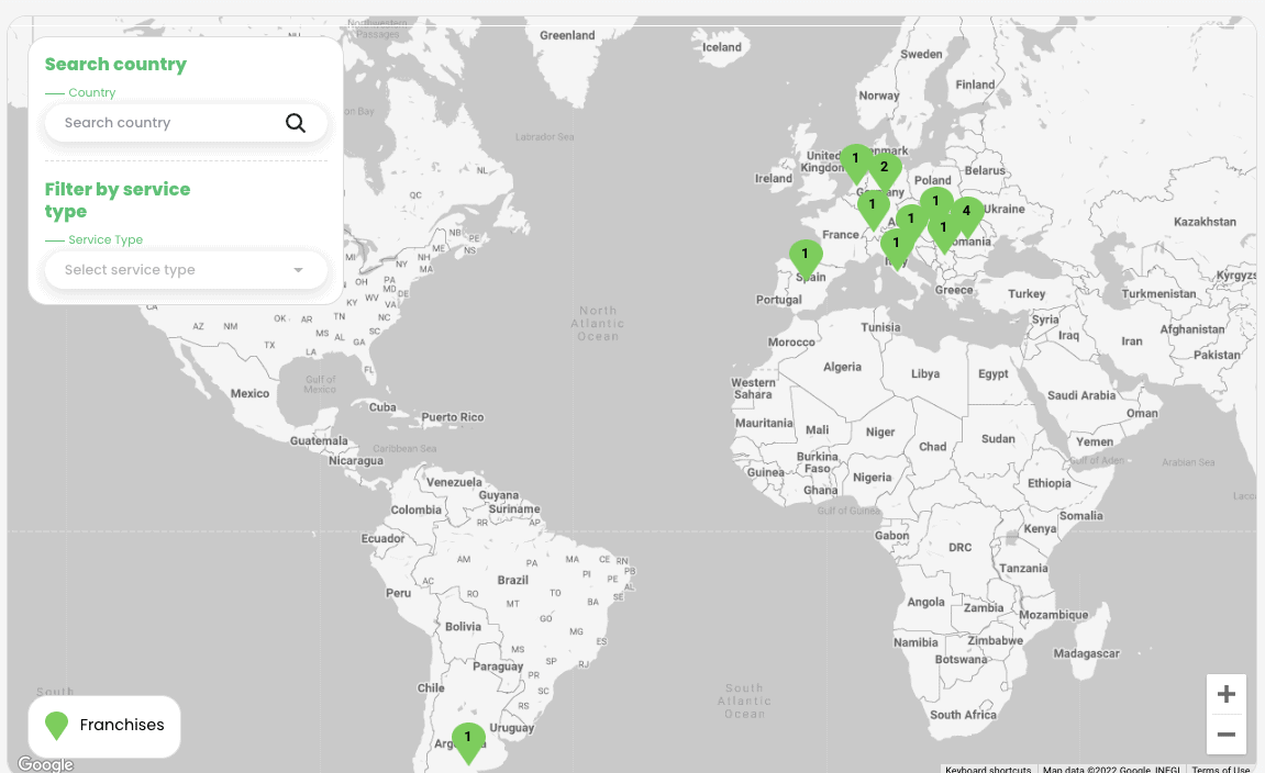 RED Franchises Map October 2022